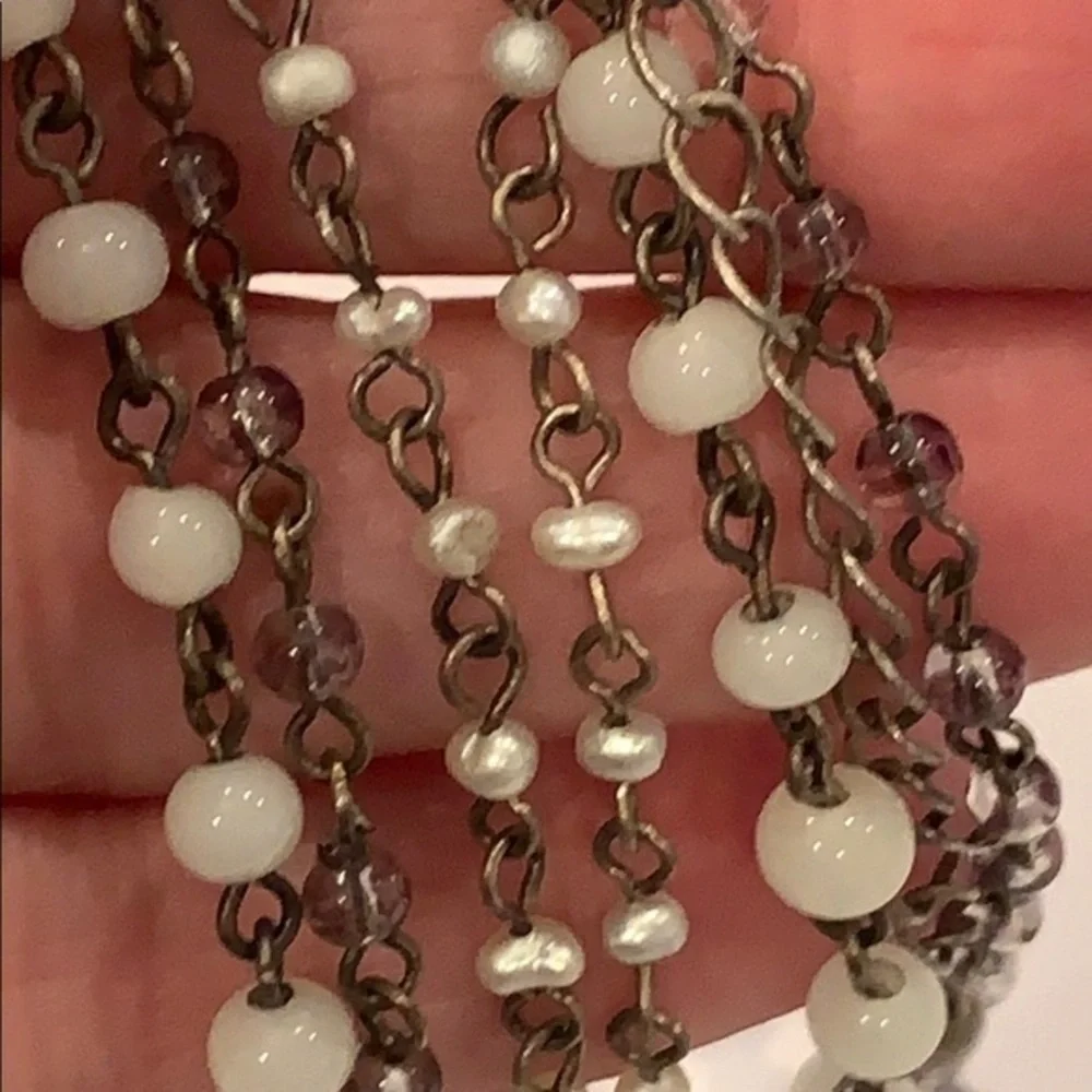 American eagle multi strand freshwater Pearl short